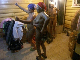 mature women bathe in the sauna hidden cam